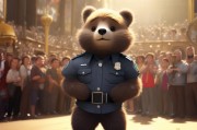 警察小熊的领奖仪式，从神秘到普通的过渡